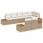 vidaXL Set di Divani da Giardino 8 Pezzi con Cuscini Beige, Realizzato in Polyrattan e Acacia vidaXL Set di Divani da Giardino 8 Pezzi con Cuscini Beige, Realizzato in Polyrattan e Acacia