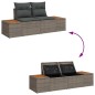 vidaXL Set di divani da giardino 6 pezzi con cuscini grigi in polirattan e legno di acacia. vidaXL Set di divani da giardino 6 pezzi con cuscini grigi in polirattan e legno di acacia.