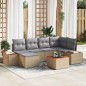 Set di Divani da Giardino vidaXL con Cuscini Beige Polyrattan Acacia