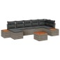vidaXL Set di divani da giardino 8 pezzi con cuscini grigi in rattan sintetico e legno di acacia vidaXL Set di divani da giardino 8 pezzi con cuscini grigi in rattan sintetico e legno di acacia