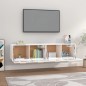 Mobili Parete 2 pz Bianco Lucido 80x35x36,5cm Legno Multistrato Mobili Parete 2 pz Bianco Lucido 80x35x36,5cm Legno Multistrato