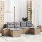 vidaXL Set da Giardino 6 Pezzi con Cuscini in Rattan Sintetico Beige e Acacia vidaXL Set da Giardino 6 Pezzi con Cuscini in Rattan Sintetico Beige e Acacia
