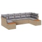 vidaXL Set divani giardino vitaXL 7 pezzi con cuscini in polirattan beige e legno di acacia vidaXL Set divani giardino vitaXL 7 pezzi con cuscini in polirattan beige e legno di acacia