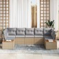 vidaXL Set divani giardino vitaXL 7 pezzi con cuscini in polirattan beige e legno di acacia vidaXL Set divani giardino vitaXL 7 pezzi con cuscini in polirattan beige e legno di acacia