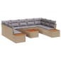 vidaXL Set da Giardino con 6 Pezzi e Cuscini Beige in Rattan Sintetico e Acacia. vidaXL Set da Giardino con 6 Pezzi e Cuscini Beige in Rattan Sintetico e Acacia.