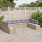 vidaXL Set da giardino di 10 pezzi con cuscini beige in rattan sintetico e legno di acacia vidaXL Set da giardino di 10 pezzi con cuscini beige in rattan sintetico e legno di acacia