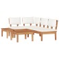 vidaXL Set Panchina da Giardino 4 pcs Marrone e Crema 2 posti Media vidaXL Set Panchina da Giardino 4 pcs Marrone e Crema 2 posti Media