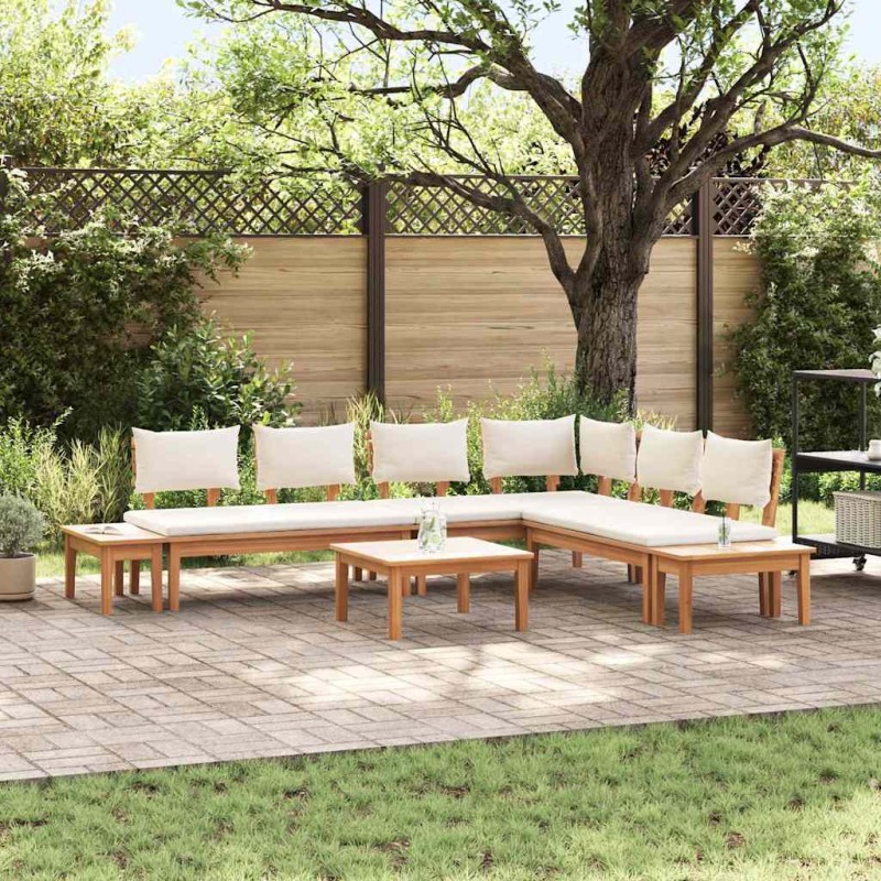 vidaXL Set Panchina da Giardino 4 pcs Marrone e Crema 2 posti Media vidaXL Set Panchina da Giardino 4 pcs Marrone e Crema 2 posti Media
