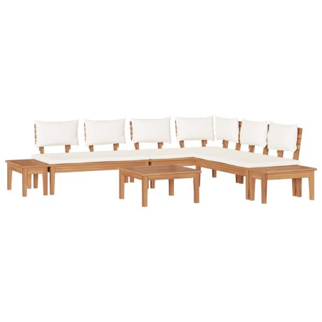 vidaXL Set Panchina da Giardino 4 pcs Marrone e Crema 2 posti Media