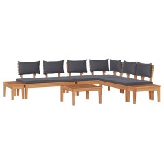 vidaXL Set Panchina da Giardino 3 pcs Marrone e Grigio scuro e Marrone