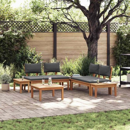 vidaXL Set Panchina da Giardino 3 pcs Marrone e Grigio scuro e Marrone