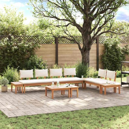 vidaXL Set Panchina da Giardino 5 pcs Marrone e Crema 2 posti Small