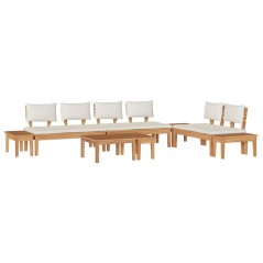 vidaXL Set Panchina da Giardino 5 pcs Marrone e Crema 2 posti Small
