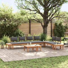 vidaXL Set da Giardino da 5 Pezzi con Cuscini - Legno Massello di Teak
