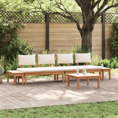 vidaXL Set da Giardino di 5 Pezzi con Cuscini - Legno Teak Massello