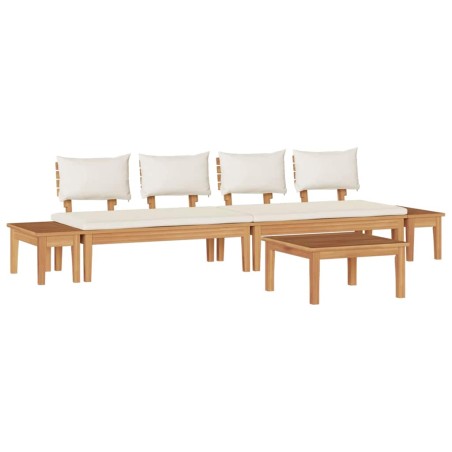 vidaXL Set da Giardino di 5 Pezzi con Cuscini - Legno Teak Massello