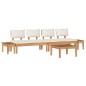 vidaXL Set da Giardino di 5 Pezzi con Cuscini - Legno Teak Massello vidaXL Set da Giardino di 5 Pezzi con Cuscini - Legno Teak Massello