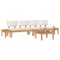 vidaXL Set da Giardino di 5 Pezzi con Cuscini - Legno Teak Massello vidaXL Set da Giardino di 5 Pezzi con Cuscini - Legno Teak Massello