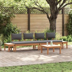 vidaXL Set da pranzo da giardino in 5 pezzi in teak massello
