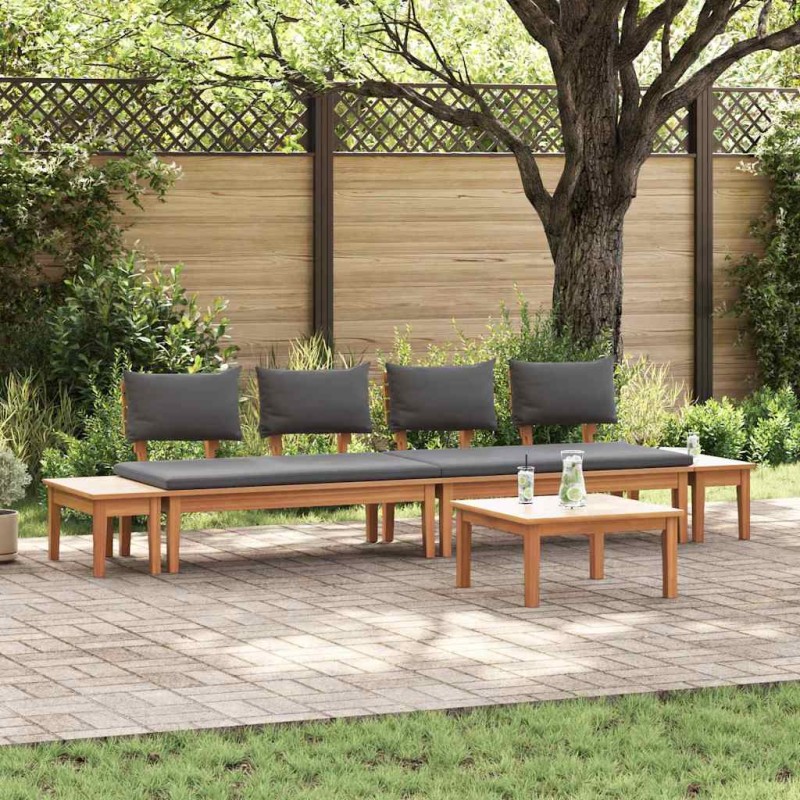 vidaXL Set da pranzo da giardino in 5 pezzi in teak massello