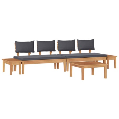vidaXL Set da pranzo da giardino in 5 pezzi in teak massello