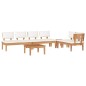 vidaXL Set da pranzo da giardino , 5 pezzi con cuscini - in legno massello di teak vidaXL Set da pranzo da giardino , 5 pezzi con cuscini - in legno massello di teak