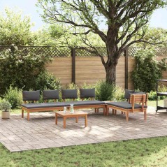 vidaXL Set da pranzo da giardino 5 pezzi con cuscini - Legno di teak massello
