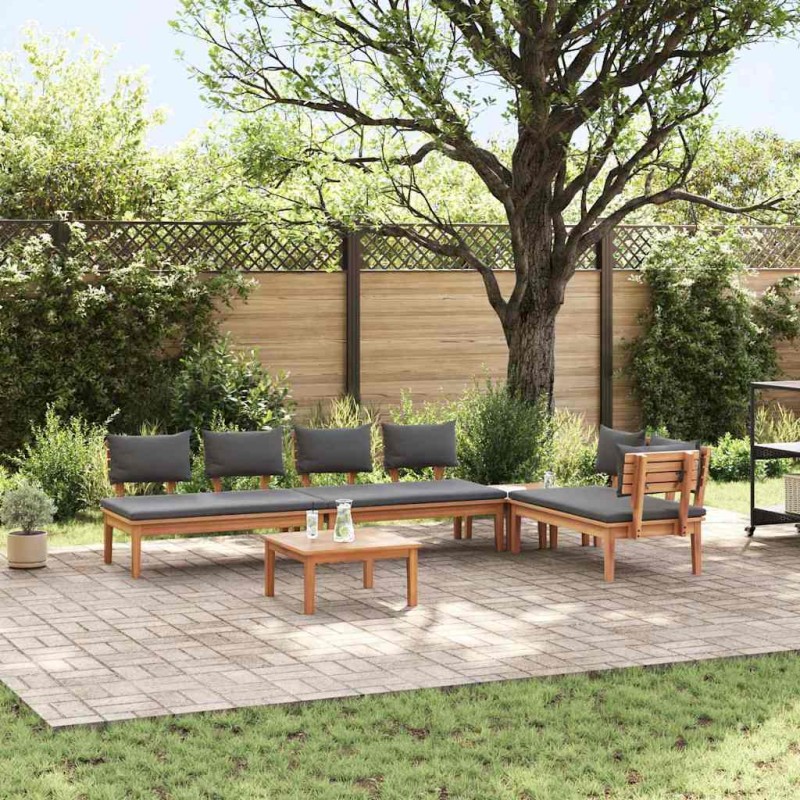 vidaXL Set da pranzo da giardino 5 pezzi con cuscini - Legno di teak massello vidaXL Set da pranzo da giardino 5 pezzi con cuscini - Legno di teak massello
