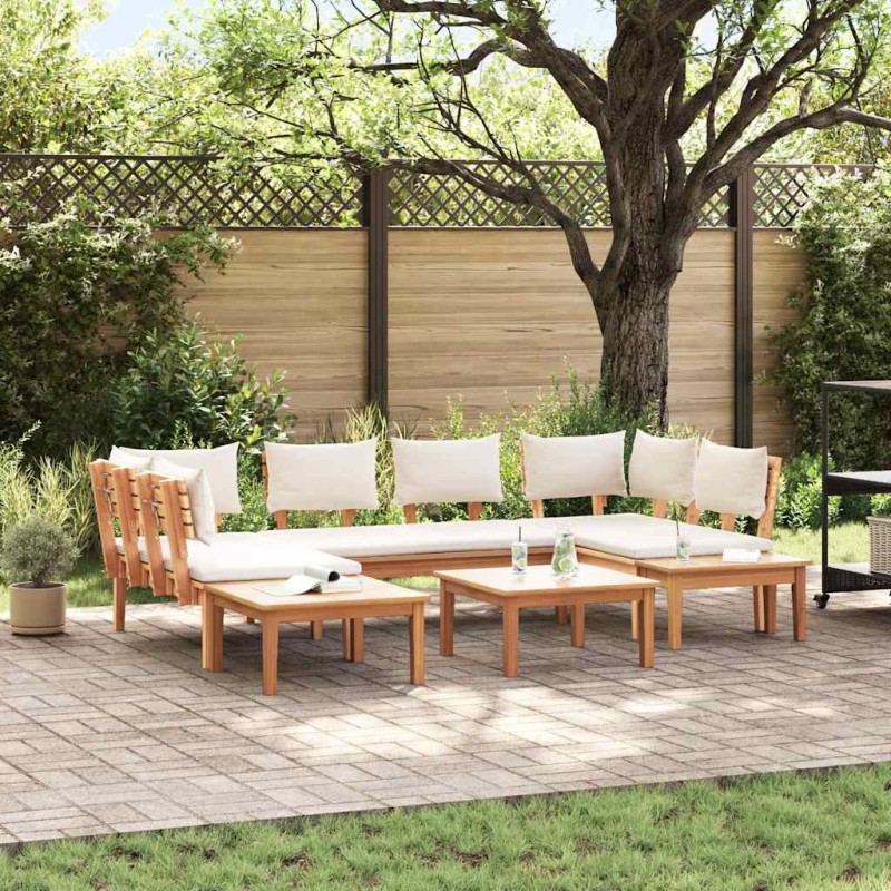 vidaXL Set da giardino 4 pezzi con cuscini - Legno teak massello vidaXL Set da giardino 4 pezzi con cuscini - Legno teak massello