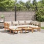 vidaXL Set da giardino 4 pezzi con cuscini - Legno teak massello vidaXL Set da giardino 4 pezzi con cuscini - Legno teak massello