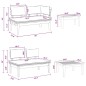 vidaXL Set da giardino 4 pezzi con cuscini - Legno teak massello vidaXL Set da giardino 4 pezzi con cuscini - Legno teak massello