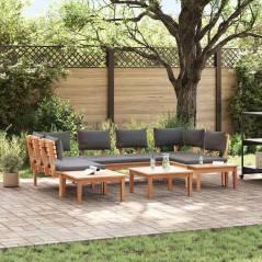 vidaXL Set da Giardino in 4 Pezzi con Cuscini - Legno Massello di Teak