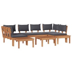 vidaXL Set da Giardino in 4 Pezzi con Cuscini - Legno Massello di Teak