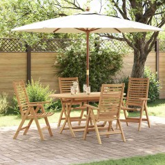 vidaXL Set da Pranzo da Giardino 5 Pezzi Pieghevole in Legno Massello di Teak