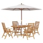 vidaXL Set da Pranzo da Giardino 5 Pezzi Pieghevole in Legno Massello di Teak vidaXL Set da Pranzo da Giardino 5 Pezzi Pieghevole in Legno Massello di Teak