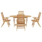 vidaXL Set da Pranzo da Giardino 5 Pezzi Pieghevole in Legno Massello di Teak vidaXL Set da Pranzo da Giardino 5 Pezzi Pieghevole in Legno Massello di Teak