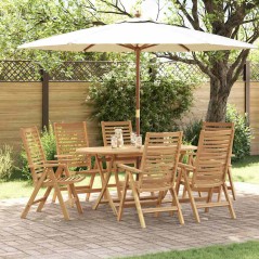 vidaXL Set da Pranzo da Giardino 7 Pezzi Pieghevole in Legno Massello di Teak