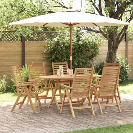 vidaXL Set da Pranzo da Giardino 7 Pezzi Pieghevole in Legno Massello di Teak