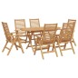 vidaXL Set da Pranzo da Giardino 7 Pezzi Pieghevole in Legno Massello di Teak vidaXL Set da Pranzo da Giardino 7 Pezzi Pieghevole in Legno Massello di Teak