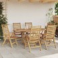 vidaXL Set da Pranzo da Giardino 7 Pezzi Pieghevole in Legno Massello di Teak vidaXL Set da Pranzo da Giardino 7 Pezzi Pieghevole in Legno Massello di Teak