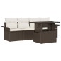 vidaXL Set di divani da giardino 5 pezzi con cuscini in rattan sintetico marrone vidaXL Set di divani da giardino 5 pezzi con cuscini in rattan sintetico marrone