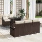 vidaXL Set Divano da Giardino con 6 Pezzi e Cuscini Marroni in Rattan Sintetico vidaXL Set Divano da Giardino con 6 Pezzi e Cuscini Marroni in Rattan Sintetico
