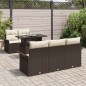 vidaXL Set Divano da Giardino con 6 Pezzi e Cuscini Marroni in Rattan Sintetico vidaXL Set Divano da Giardino con 6 Pezzi e Cuscini Marroni in Rattan Sintetico