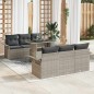 vidaXL Set di divani da giardino 7 pezzi con cuscini grigio chiaro in rattan sintetico vidaXL Set di divani da giardino 7 pezzi con cuscini grigio chiaro in rattan sintetico