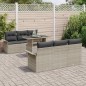 vidaXL Set di divani da giardino 7 pezzi con cuscini grigio chiaro in rattan sintetico vidaXL Set di divani da giardino 7 pezzi con cuscini grigio chiaro in rattan sintetico