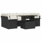 vidaXL Set di divani da giardino 7 pezzi con cuscini in rattan nero vidaXL Set di divani da giardino 7 pezzi con cuscini in rattan nero