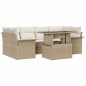 vidaXL Set Divano da Giardino 7 Pezzi in Rattan Sintetico Beige vidaXL Set Divano da Giardino 7 Pezzi in Rattan Sintetico Beige