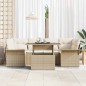 vidaXL Set Divano da Giardino 7 Pezzi in Rattan Sintetico Beige vidaXL Set Divano da Giardino 7 Pezzi in Rattan Sintetico Beige