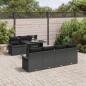 vidaXL Set da giardino 8 pezzi con cuscini neri in rattan sintetico vidaXL Set da giardino 8 pezzi con cuscini neri in rattan sintetico