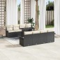 vidaXL Set Giardino 9 Pezzi con Cuscini Neri in Rattan Sintetico vidaXL Set Giardino 9 Pezzi con Cuscini Neri in Rattan Sintetico